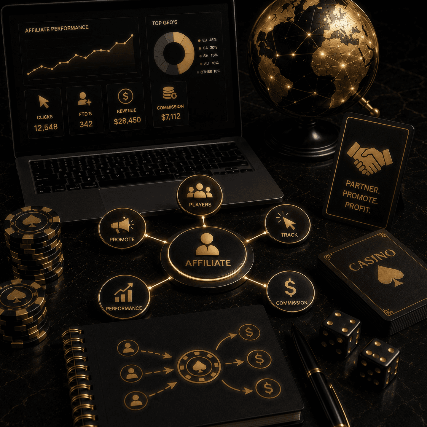 Affiliate Marketing for Casinos — Casino in a Box knowledge guide illustration about Affiliate Marketing for Casinos